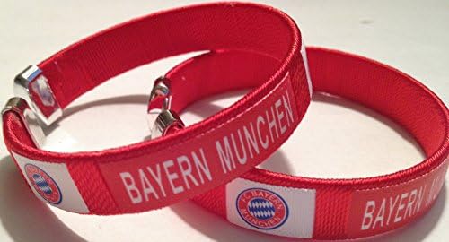 FC Bayern Munchen Bracelet in Red - Football Soccer Club Plastic and Fabric Wristband