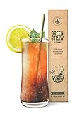 Strawmee Green Straws, paja de hierba natural, estable, sostenible, biodegradable, reutilizable, la alternativa sin plástico