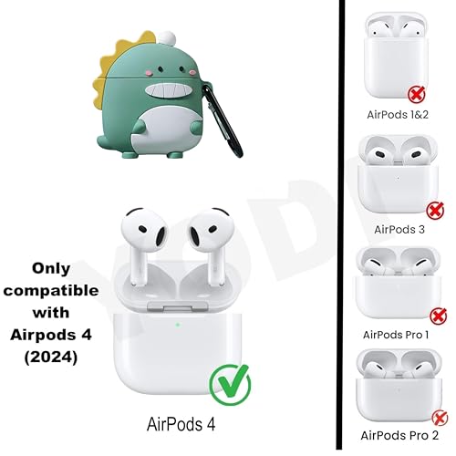 Image of YODI Case Cover for Airpods Pro|Pro 2|Airpods Pro 3|Airpods 4 Pouch, Silicone Cases with Cleaner Kit 360 Drop Protection,Shock-Resistant (DINASOR, Airpods 4)