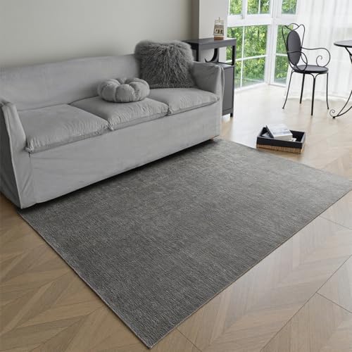 Obundi Cortpolig Rupa de Piso, 60x90cm, Gris Oscuro Lavable Rupa Sala de Estar, pequeña Alfombra Dormitorio, Rupa de Piso Lavable Acceso Interior, Anti-Cremallera Suave Bedrand voor Kinderkamer