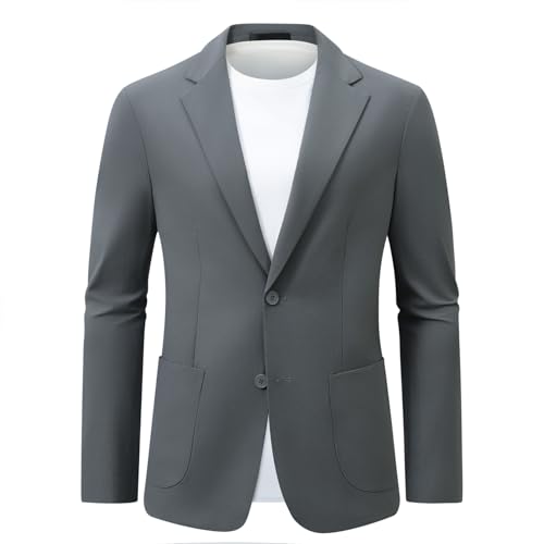 Veste de costume légère infroissable YFFUSHI blazer homme stretch 2 boutons