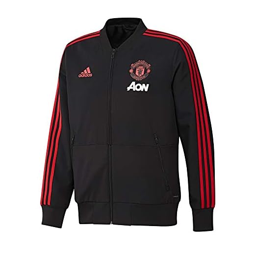 adidas Manchester United herrjacka, Svart/Blaze Red/Core Rosa, XS