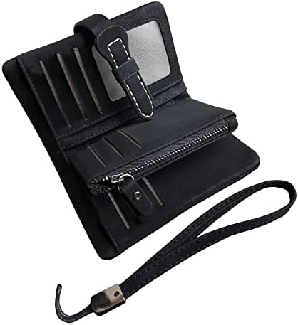 AOXONEL Women's Small Bifold Leather Wallet RFID Blocking Ladies Wristlet with Card Holder id Window Coin Purse (Army Green)