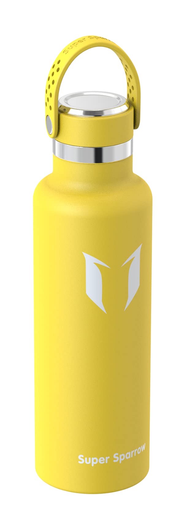 Super Sparrow Borraccia ultraleggera in acciaio inox 18/10-350 ml, 500 ml, 750 ml, borraccia termica in metallo, tappo flessibile standard, senza BPA, per palestra, viaggi, sport