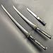 Musha 3 Pcs Hand Forged Samurai Sword Set Black (Black)