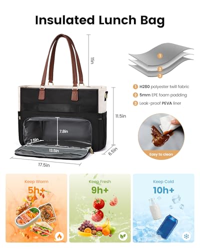 LOVEVOOK 2-in-1 Lunch & Laptop Tote