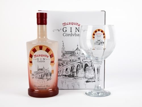 Mezquita Gin Córdvba, Ginebra Premium 70cl 40% Vol. + Copa de Cristal de Regalo