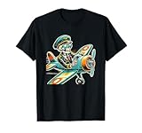 Halloween Skeleton Airplane Pilot T-Shirt