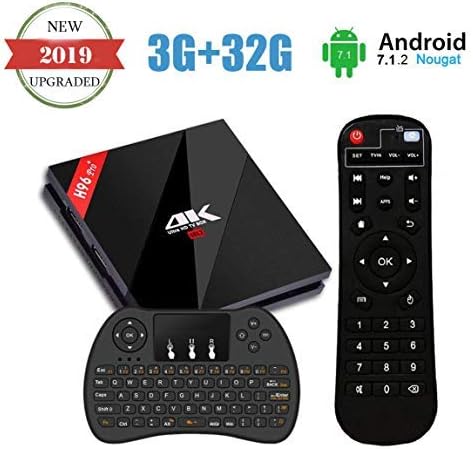 H96 Pro+ TV Box Android 7.1 OS 3G DDR3 32G EMMC Smart TV Box 4K HD Amlogic S912 Octa-core BT4.1 Dual Band 2.4G/5.8G WIFI Ethernet 1000M with Wireless Keyboard