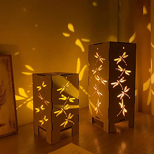 Midrean 9.1"Small Wooden Lanterns Decorative Indoor , Rustic Farmhouse Dragonfly Decorative Lantern Home Decor #TOP4