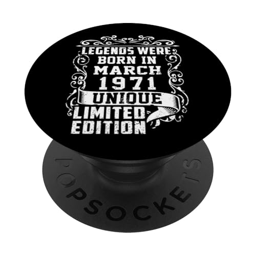 Cumpleaños Marzo 1971 Edición Limitada Regalo March 1971 PopSockets PopGrip Intercambiable
