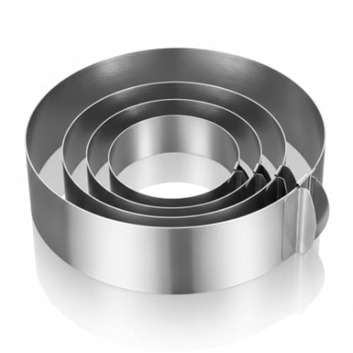 Amylove 6-12 Inch Round Cookie Cutter Adjustable Circle Cookie Cutter Stainless Steel Round Cake Trimmer for Baking Kit Mousse Layered Cake Biscuit Food Tiramisu Pastry