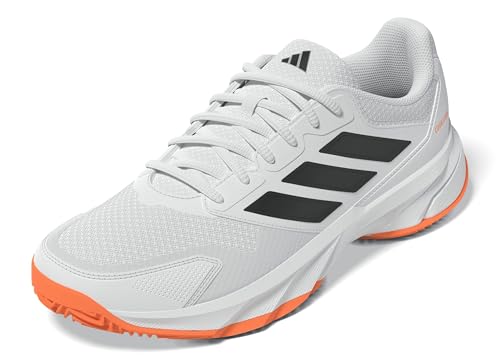 adidas Herren CourtJam Control 3 Clay Tennis Shoes, FTWR White/core Black/Lucid Orange, 45 1/3 EU