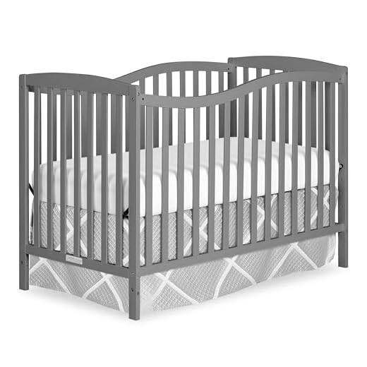 Dream On Me Chelsea 5-in-1 Convertible Full-Size Baby Crib in Steel Grey, GreenGuard Gold & JPMA, Pinewood, 4 Mattress Heights, Converts to Toddler, Day & Full-Size Bed, Modern Classic Nursery