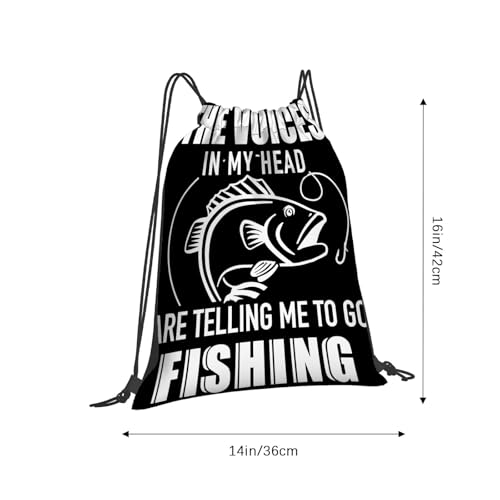 The Voicess In My Headd Are Tellingg Me To Go Fishingg Drawstring Bags For Football2