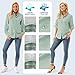 Womens UPF 50+ UV Sun Protection Safari Shirts Long Sleeve Outdoor Cool Quick Dry Fishing Hiking Gardening Shirts (5072 Bean Green M)