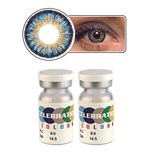 Celebration Color Yearly Coloured Contact Lenses 1 Pair (Breezy Blue,-2.00)-image-36