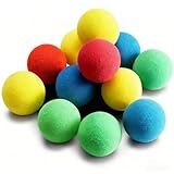 XusEmydinal 12 Pcs Small Hard Foam Balls, 1.57 Inches in Diameter Lightweight Mini Foam Balls, 4 Colors Sponge Balls for Birthday School Classroom Party Favors Fillers Carnival Prizes Gift Supplies