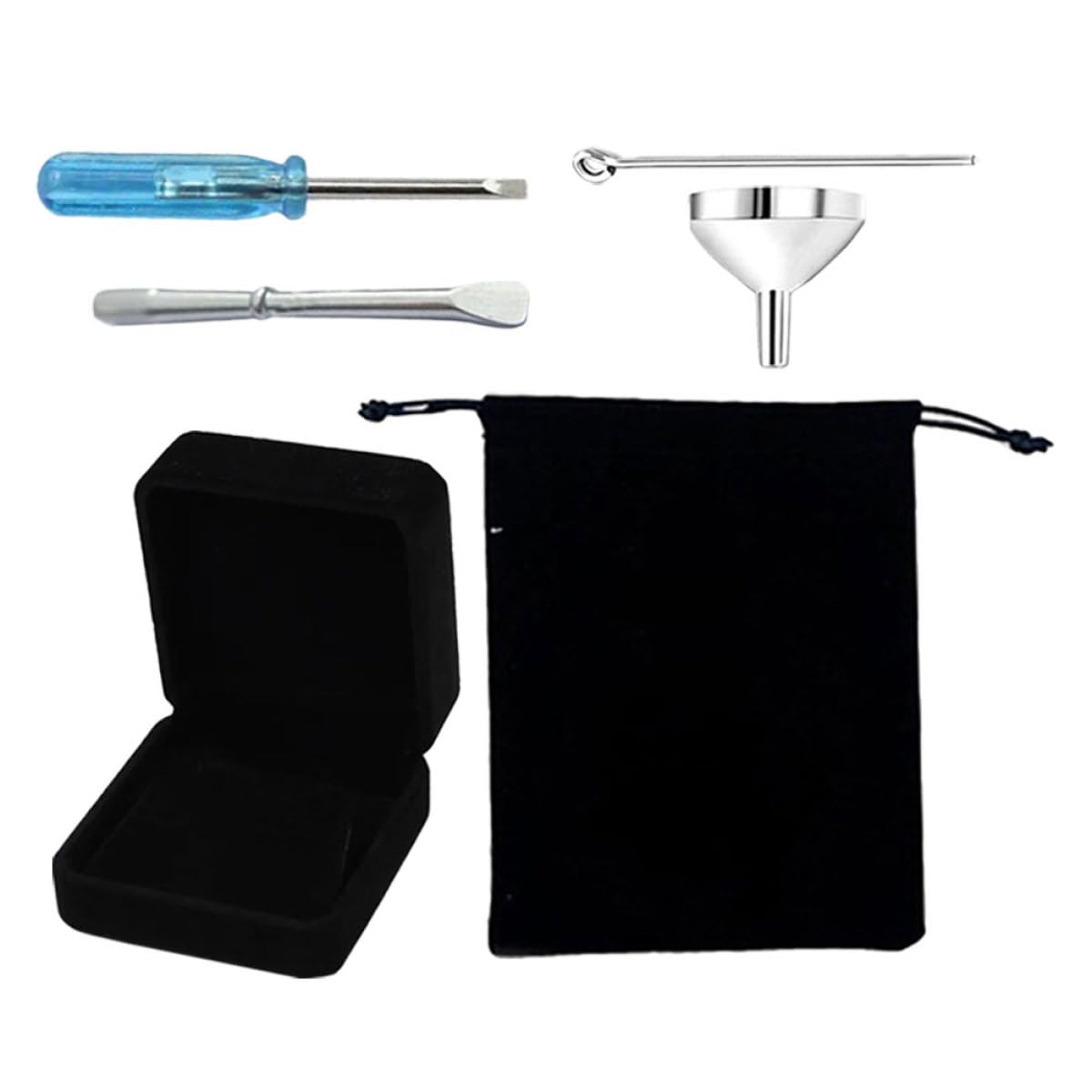 Kit de llenado para joyería de cremación: mini embudos de acero inoxidable para urnas