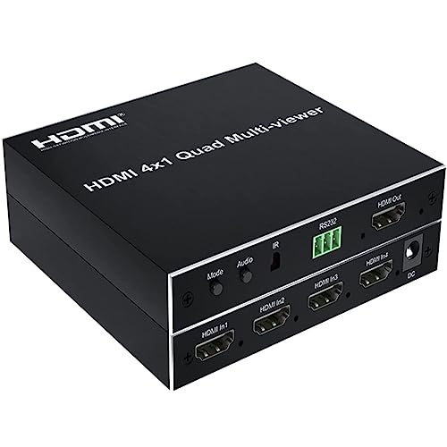 Image of Tobo 4X1 HDMI Multi-viewer Quad Screen Real Time Multiviewer with HDMI Seamless Switcher Function Full 1080P and 3D-TD-500H