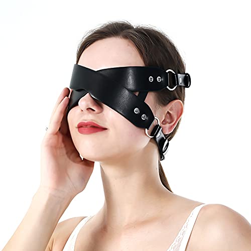 Sex Maschera BDSM Maschera in pelle di pelle Black Blind Fold Sex Led Toys per coppie Occhi incrociati che legavano Extreme Fetish Bondage Sex Toys