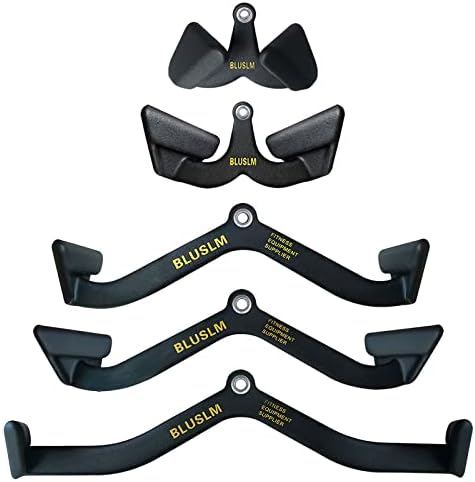 LAT Pull Down Bar for Cable Machine, LAT Pulldown Attachments T Bar V Bar Cable Attachment, Back Tricep Bar Strength Training Handle (5 Pieces)