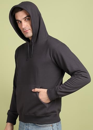 Image of Alan Jones Clothing Men's Solid Hooded Sweatshirt | Drawstring Hood, Kangaroo Pocket, Ribbed Hem | Regular Fit | Sizes S-5XL | Multiple Colors