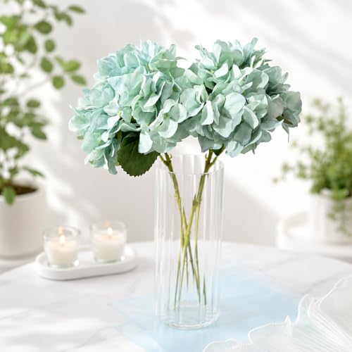 Image of Art Street Artificial Blue Hydrangea Flower Stick for Vases| Faux Flowers| Ideal for Home Decor |Items for Living Room |Christmas Day, New Year Decor| 6 Head Flower|Size: 18 Inch (Set of 2)