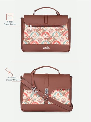Image of ZOUK | Women's Vegan Leather | Stylish Handbag with Adjustable Strap, Top Handle |