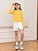 Haloumoning Girls Crop Tops Long Sleeve T Shirts Kids Crewneck Slim Fit Basic Tee for 5-14 Years Yellow