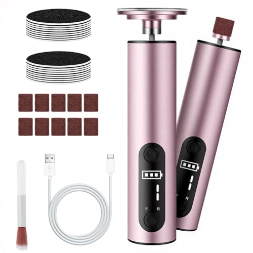 AOOSA 2-in-1 Pedicure Elettrico Professionale, 9 Velocità Regolabile & Display a LCD Rimuovi Calli Piedi Elettrico, Ricaricabile Type-C, Pedicure Kit Per Rimuovere Calli, Pelle Morta e unghie
