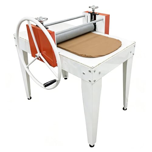 TECHTONGDA Ceramic Clay Plate Machine Manual Clay Slab Roller with Adjustable Thickness, 39.37 "x 24.41" Professional Pottery Slab Roller for Studio Teaching Pottery Creation
