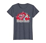 Disney Hercules Pain Panic Distressed Camiseta, Mujer, Azul Jaspeado, L
