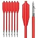 YLS 6.8 inch Bowfishing Arrows Fish Hunting Plastic Shaft with Harpoon Steel Point and Safty Slides for Outdoor Bow Fishing Huntings Red 12pcs