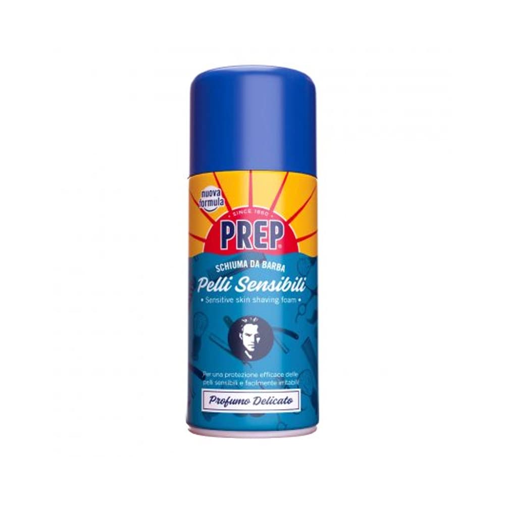 Prep Juego de 12 piezas de espuma de afeitar para pieles sensibles, 300 ml