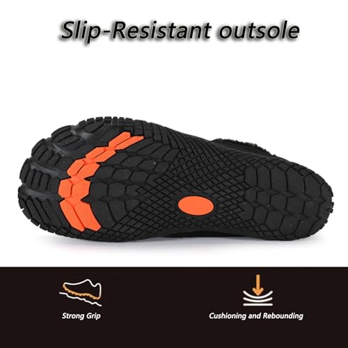 Mens Womens Snow Boots Barefoot Shoes Waterproof Wide Toe Box Shoes Minimalist Zero Drop Sole Cotton Boots Sneakers 5