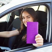 Car Accessories Registration and Insurance Holder,Leather Essential Card Magnetic Shut Vehicle Glove Box Organizer Case for Auto Driver License Document Truck Motorcycle Boat-Purple — image 7