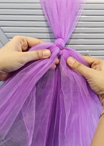 Image of SATYAM KRAFT 4 Pcs Adjustable Suitcase Net Band Reusable Ready-to-Use with Artificial Flower Bunch Trolley Bag Decoration, Suitcase & Wedding Decor, Gifting, Crafting, Wrapping, DIY Craft (Pack of 4) (Purple)