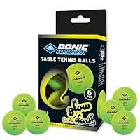 Donic-Schildkröt Tischtennisbälle Glow in the Dark, 6 Bälle für das Spiel bei Dämmerung und Dunkelheit, 608507