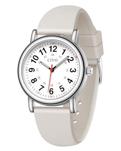 Imagen de CIVO Reloj Enfermera Mujer Hombre: Impermeable con Esfera Fácil Lectura Relojes de Pulsera Analógico Luminosa Regalo per Estudiante de Medicina