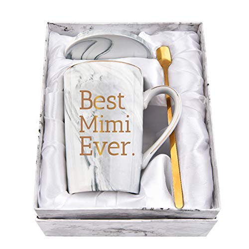 Best Mimi Ever Coffee Mug Mimi Gifts for Grandma Mothers Day Grandma Mug Birthday Gifts for Grandma Gifts from Grandchildren Grandson Grandma Cup 14 Oz Gray with Gift Box