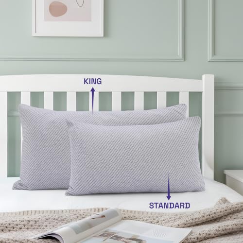 Image of Wakefit Large Size Sleeping Pillow | Height Adjustable | Soft & Fluffy Comfort | Light Grey | 36 x 20 Inch | Set of 1 |Free Extra Fiber for Custom Comfort