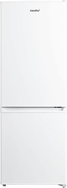 COMFEE' Fridge Freezer Freestanding 170 Litre RCB170WH1(E) Low Frost Fridge with Reversible Door Hinge - Energy Saving LED lights & Adjustable thermostat  White