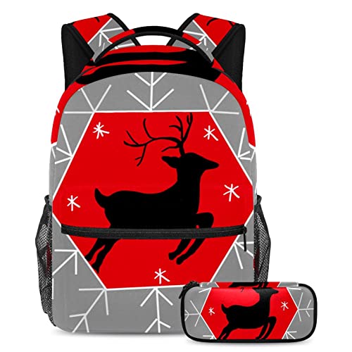 Sac à dos de voyage enfant avec étui à stylo et porte-gourde sac scolaire abstrait