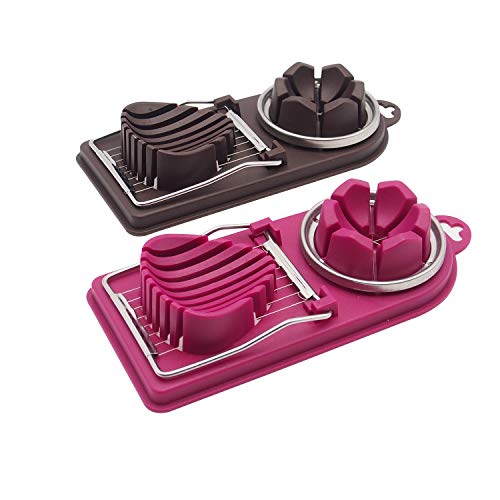 Fatiador de ovos 2 in1 Multifuncional Cozinha Ovo Fatiador Cortador de Mofo Flor Bordas Gadgets Gadg