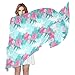 Pink and Teal Flowers Leaves Long hijab fashion neck scarves for women for evening bufanda para mujer