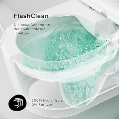 AM.PM Func - Spülrandlos Hänge WC, Tiefspül Toilette FlashClean, Wand WC mit Toilettendeckel mit Absenkautomatik, Hänge Toilette aus Keramik, Weiß, 49 cm lang – Bild 5