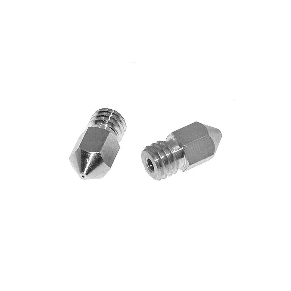 Lysee 3D Printer Parts & Accessories - 2021 New 10Pcs/lot Stainless Steel MK8 Nozzle Extruder Print Head 0.2/0.3/0.4/0.5mm for 1.75mm Filamnet 3D Printer Parts - (Size: 0.2mm)