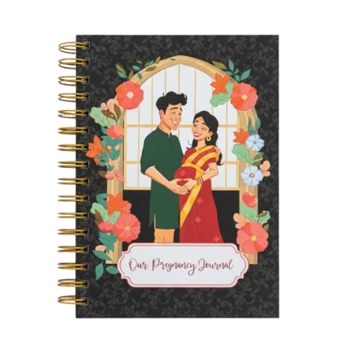 Image of Pregnancy Journal for Pregnant Women - 40-Week Bump Tracker & Memory Book with Stickers | Guided Pregnancy Planner with Prompts, Milestone Pages & Hardcover Keepsake | Gift for Expecting Moms (Happy family black)