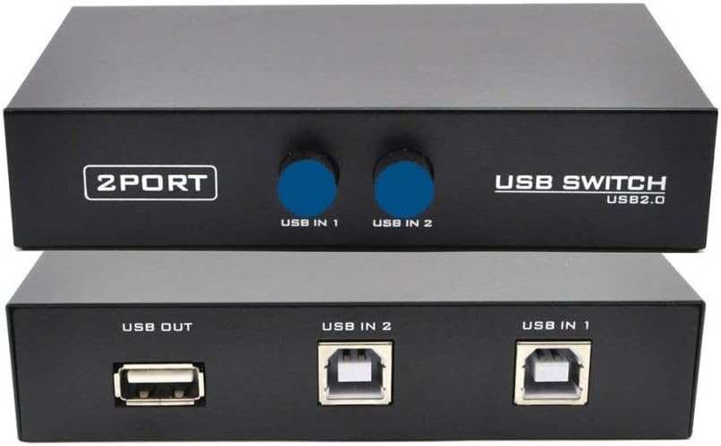 CARE CASE® USB 2.0 Sharing Switch Box for 2 Computers to Share 1 ...